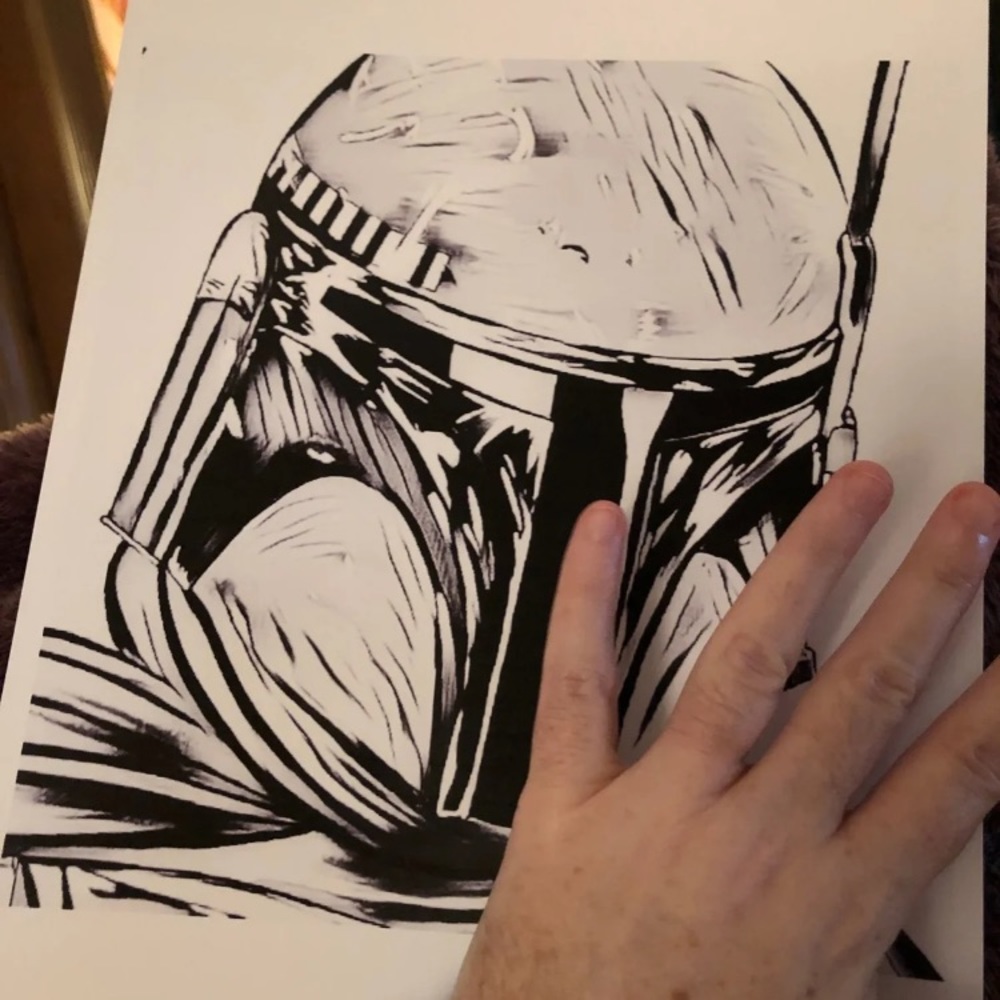 BOBA FETT B&W ART PRINT